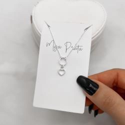 Choker mini círculo pingente coração vazado 7mm