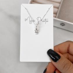 Colar menina com zircônia elo cravejado 10mm 45cm