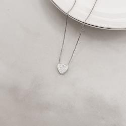 Colar coração todo cravejado 8mm 40cm