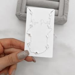 Colar entremeio trevos madrepérola e vinco 5mm corrente cadeado 60+5cm