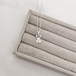 Colar pingente cachorro com zircônia 9mm 45cm