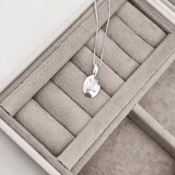 Colar pingente medalha zircônia retangular 14mm 45cm