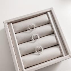 Anel coração 14mm vazado cravejado