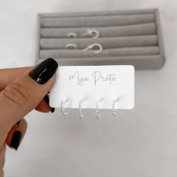 Dupla argolas fio bolinhas 9 e 10mm tarraxa