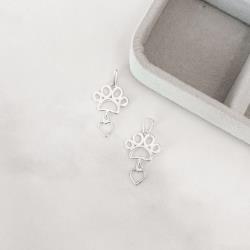 Pingente pata e coração vazados 22mm