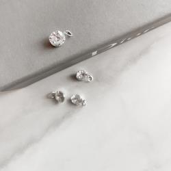 Pingente zircônia redonda 10mm