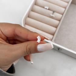 Piercing haste zircônias navetes 9mm