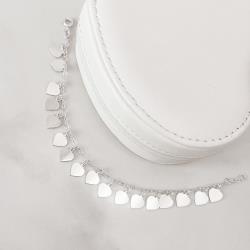 Pulseira pingentes coração 8mm