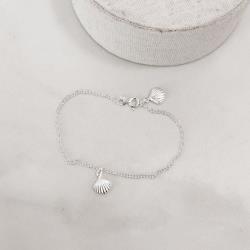 Pulseira pingente concha corrente elo português