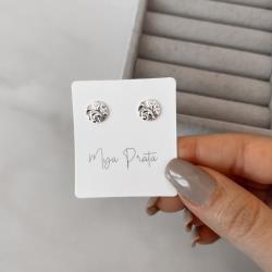 Brinco circulo detalhe texturizado 9mm