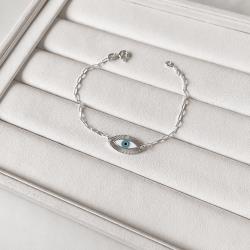 Pulseira entremeio olho com resina 20mm