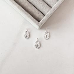 Pingente cadeado coração cravejado 13mm