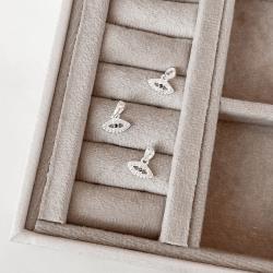 Pingente olho cravejado detalhe zircônia ônix 11mm