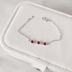 Pulseira entremeio zircônias cereja 6mm