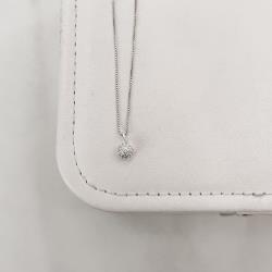 Colar pingente bola toda cravejada 6mm 40cm