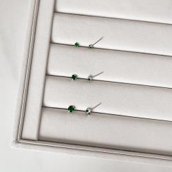 Trio zircônia redonda 3, 4 e 5mm esmeralda