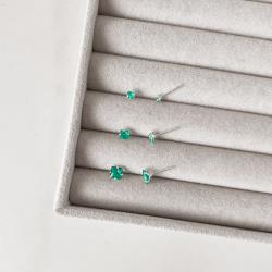 Trio zircônias quadradas 3, 4 e 5mm acqua