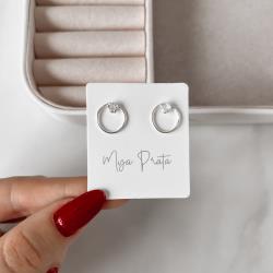 Brinco círculo 12mm com zircônia