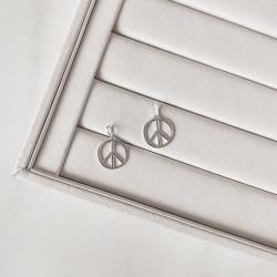 Pingente medalha vazada símbolo paz 16mm