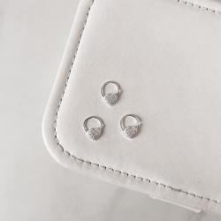 Piercing argola com coração cravejado 10mm