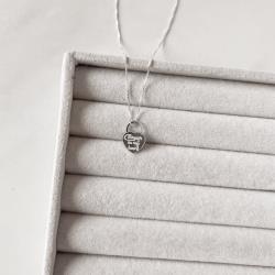 Colar pingente coração forever resina 10mm 40cm