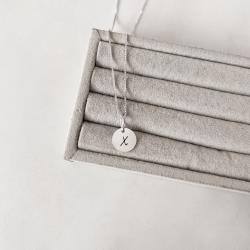 Colar pingente medalha letra X 10mm 40cm