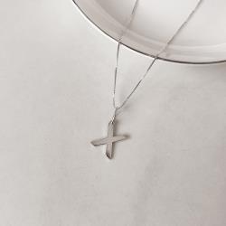 Colar pingente letra X 45cm