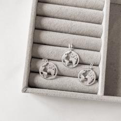 Pingente medalha mundo redonda 18mm