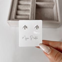 Brinco passarinho com zircônias 7mm