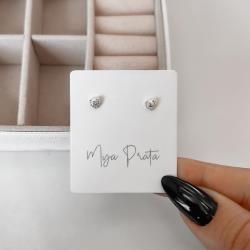 Brinco coração cravejado 4mm