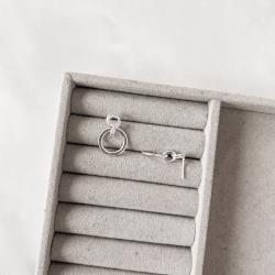 Brinco elos trançado, oval e círculo 24mm