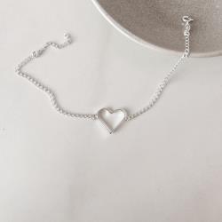 Pulseira entremeio coração vazado 16mm