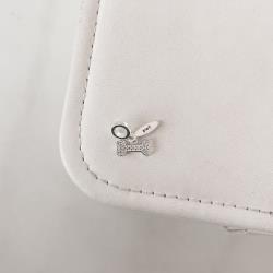 Berloque pingente osso cravejado com placa escrito pet