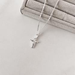 Colar pingente Cristo 12mm corrente cadeadinho 45cm