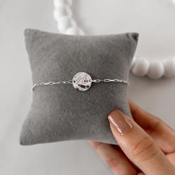 Pulseira entremeio medalha texturizada13mm