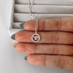 Colar pingente medalha Espírito Santo cravejado 11mm corrente cadeadinho 40cm