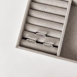 Anel duplo meia aliança e reto liso