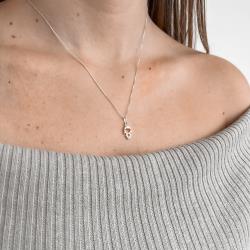 Colar pingente menina 11mm 45cm