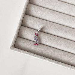 Berloque pingente Margarida resina 16mm envelhecido