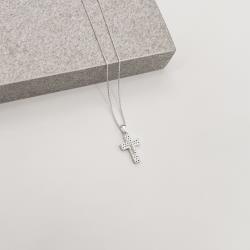 Colar pingente cruz Corpo de Cristo renda Italiana 15mm 40cm