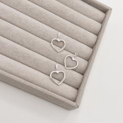 Pingente coração vazado detalhe cravejado 16mm