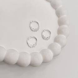 Piercing argola 12mm trava círculos com zircônias orelha direita