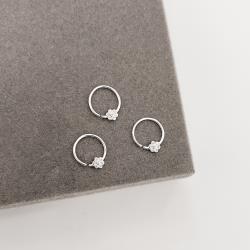 Piercing argola com flor cravejada 11mm