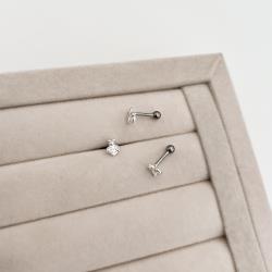 Piercing haste abelha com zircônias 6mm