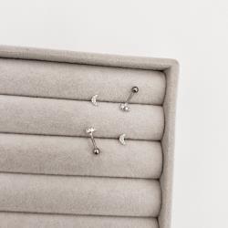 Piercing haste lua cravejada 5mm