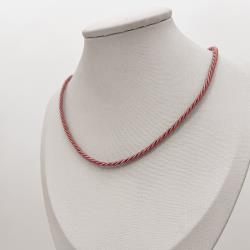 Choker cordão trançado rosa 2mm 40+5cm