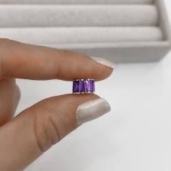 Berloque separador zircônias retangulares ametista 9mm