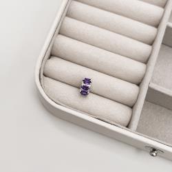 Berloque separador zircônias ovais ametista 11mm