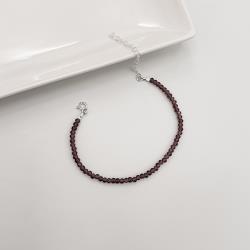 Pulseira cristal roxo transparente 3mm 16cm com alongadora