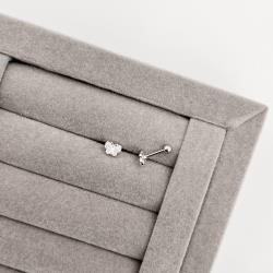 Piercing haste borboleta com zircônias 6mm